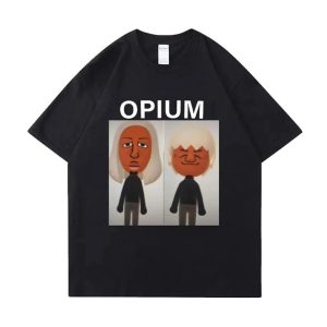 Opium Ken Carson Destroy Lonely T-Shirt with Funny Wii Characters and Cartoon Print for Men – Streetwear Graphic Top