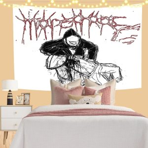 Ken Carson More Chaos music tapestry wall hanging for room decor