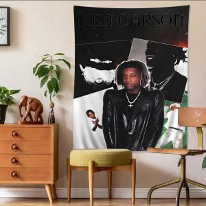 Kawaii bohemian tapestry inspired by Ken Carson A Great Chaos album art